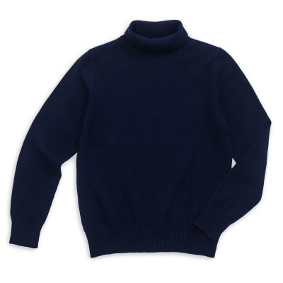 Polo Neck Long Sleeves Jumper Dark Blue