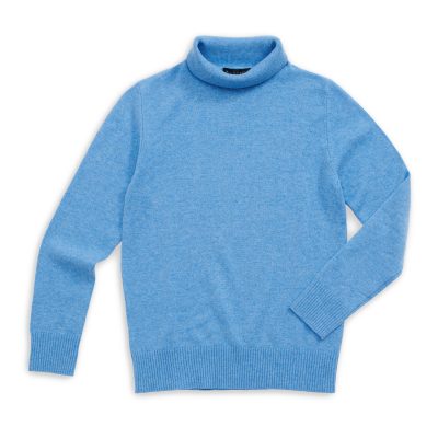 Polo Neck Long Sleeves Jumper Baby Blue