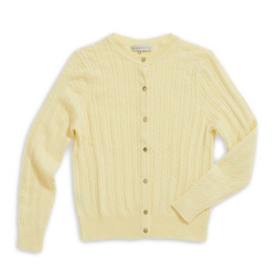 Round Neck Long Sleeves Cable Cardigan